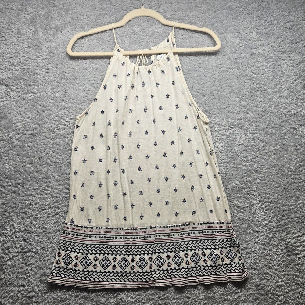 Old Navy Womens Ivory Boho Blouse Size Small Aztec Western Bohemian Casual